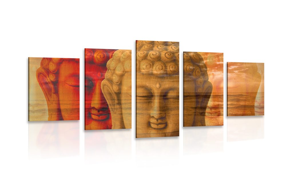 5-dielny obraz podoby Budhu
