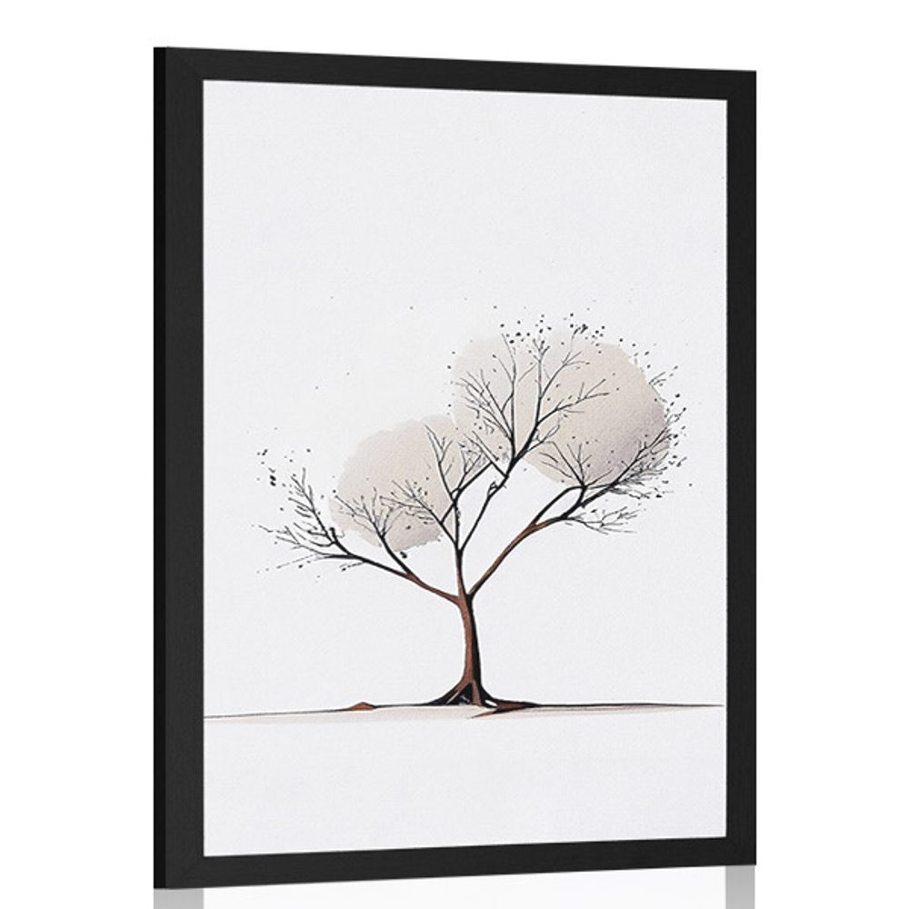 Plagát minimalistický strom bez lístia
