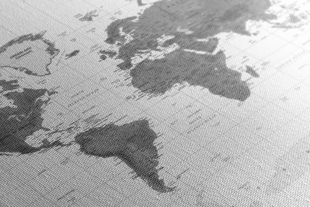 E-shop Obraz nádherná mapa sveta v čiernobielom prevedení