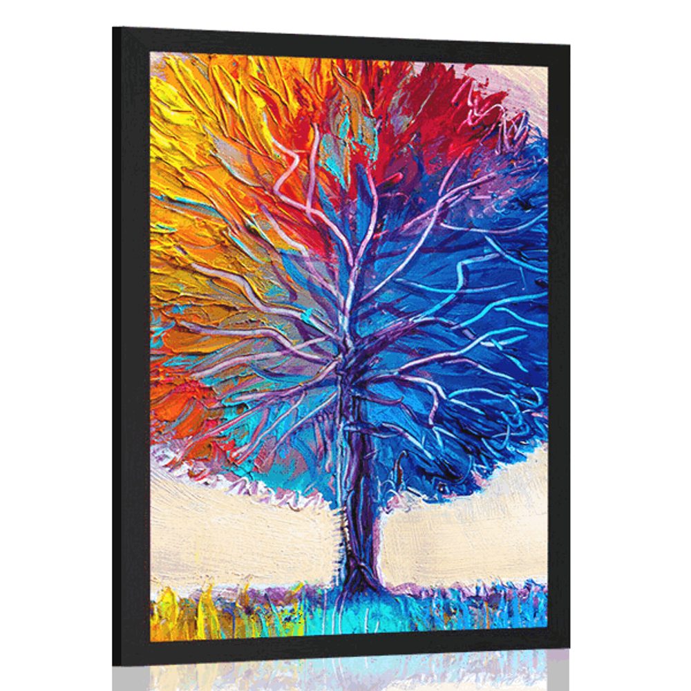 Plagát farebný akvarelový strom