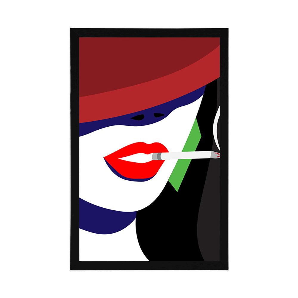 E-shop Plagát žena v klobúku v pop art štýle