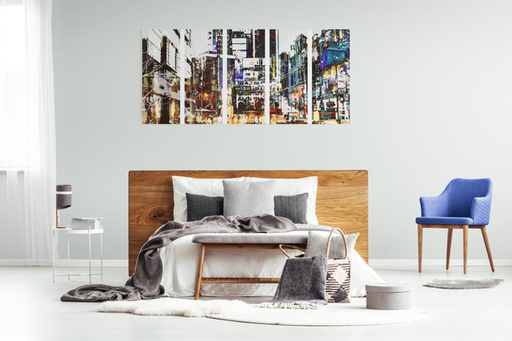 E-shop 5-dielny obraz abstraktná panoráma mesta
