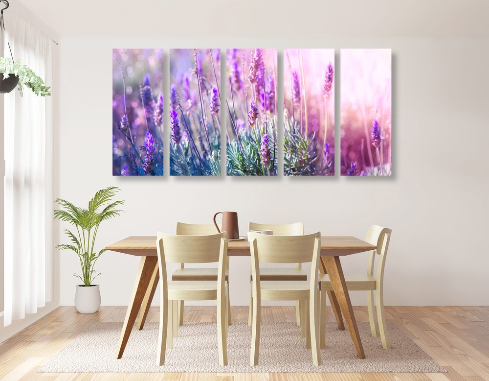 E-shop 5-dielny obraz kúzelné kvety levandule