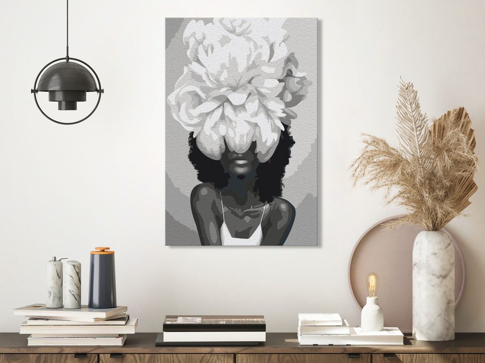 E-shop Obraz maľovanie podľa čísiel žena s bielou kvetinou - White Flower