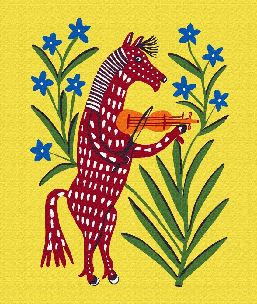 E-shop Maľovanie podľa čísiel limitka ľudový kôň s husľami
