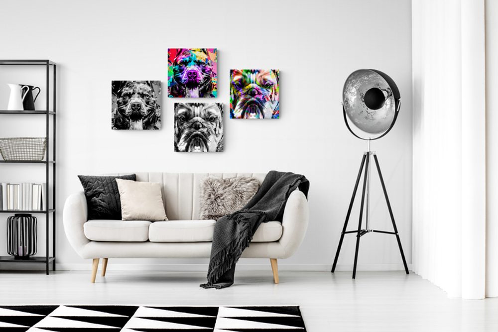 E-shop Set obrazov psy v pop art prevedení