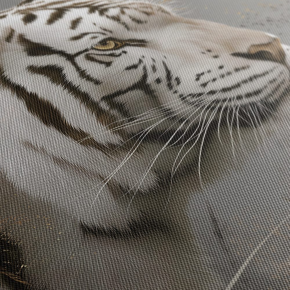 Obraz biely tiger v tráve