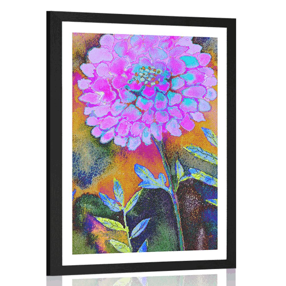 Plakát s paspartou nádherné květiny