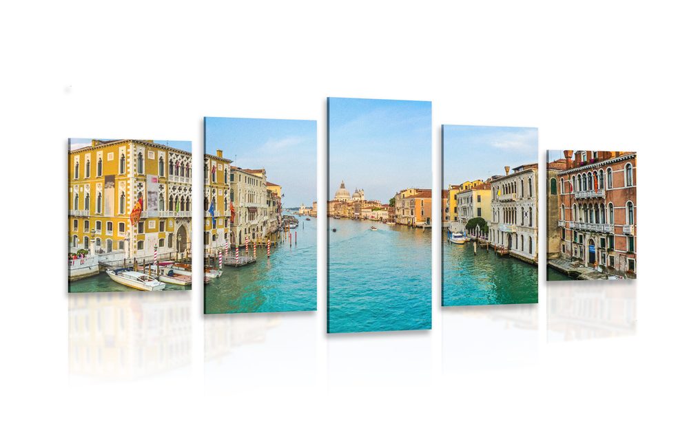 5-dílný obraz slavný kanál v Benátkách