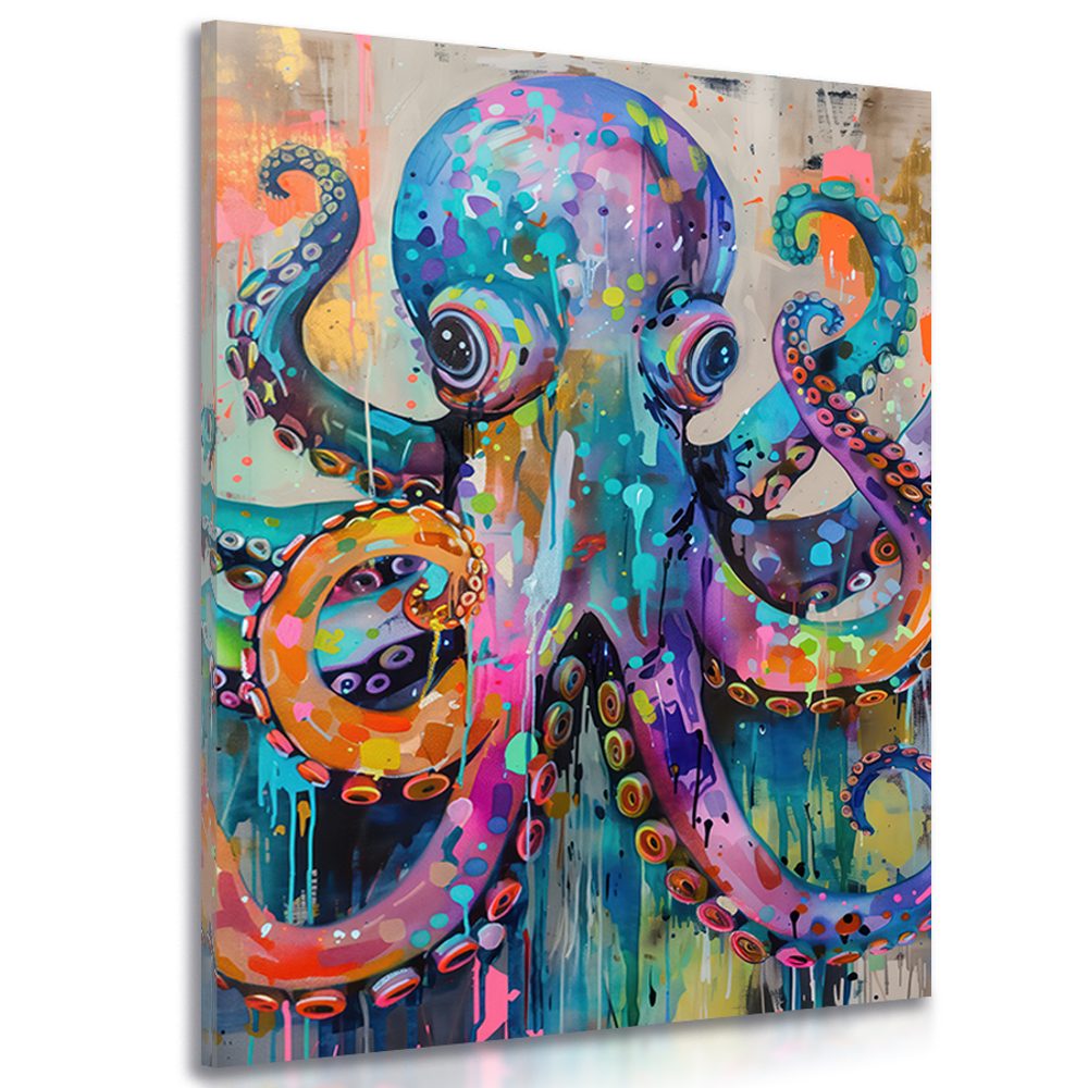 Obraz chobotnica s imitáciou maľby