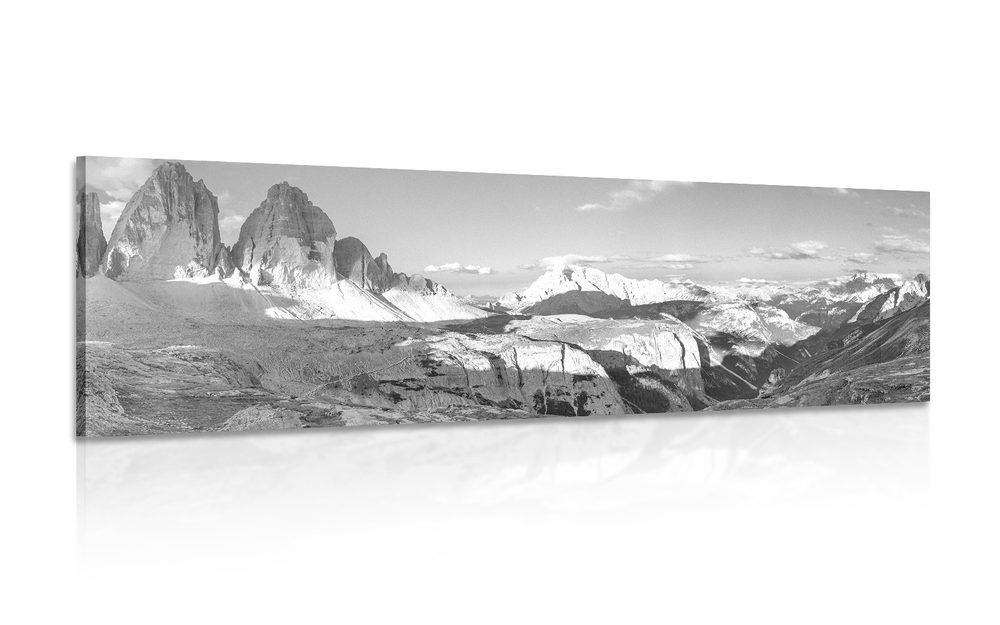 Obraz nádherný výhled z hor v černobílém provedení