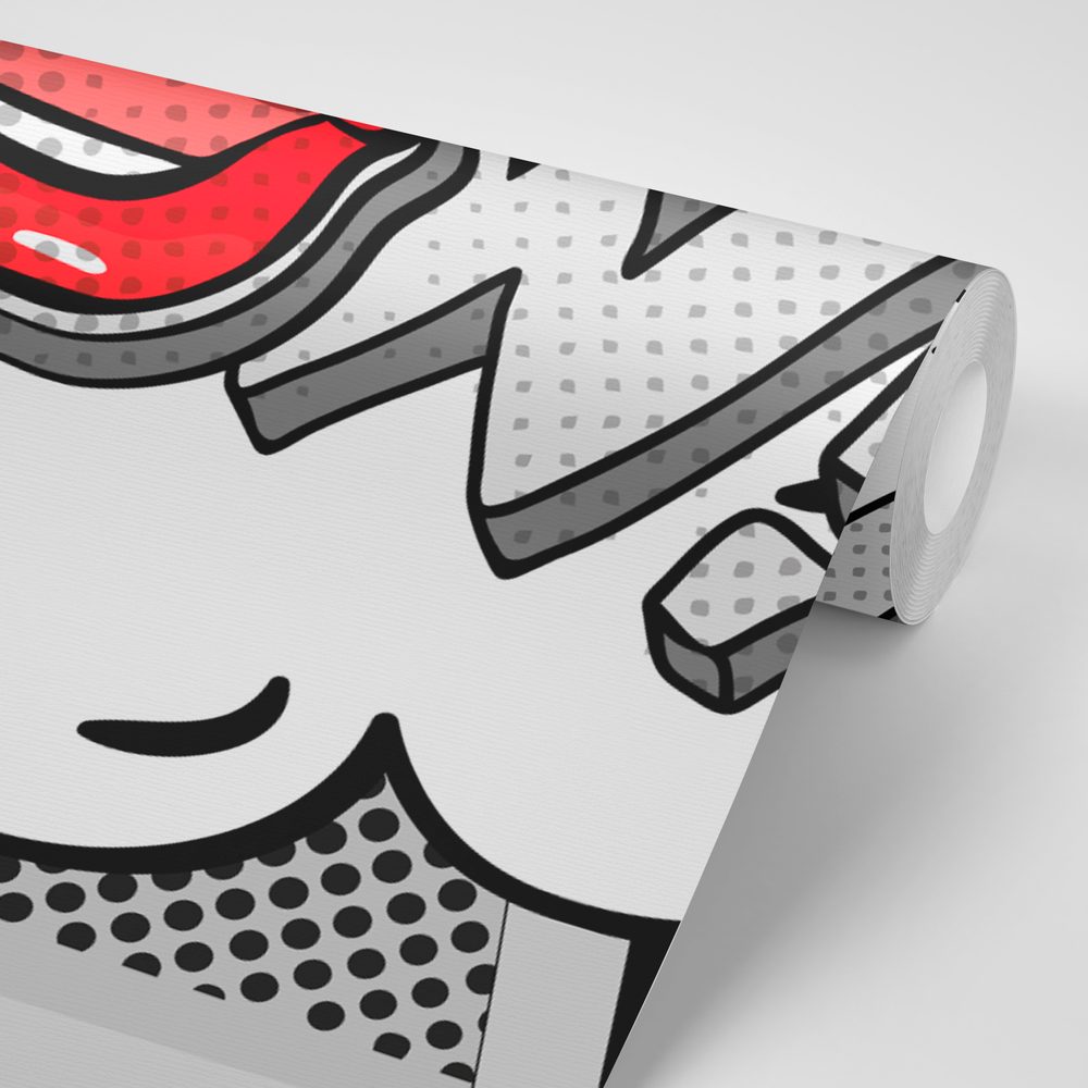 E-shop Tapeta štýlový šedý pop art - WOW!