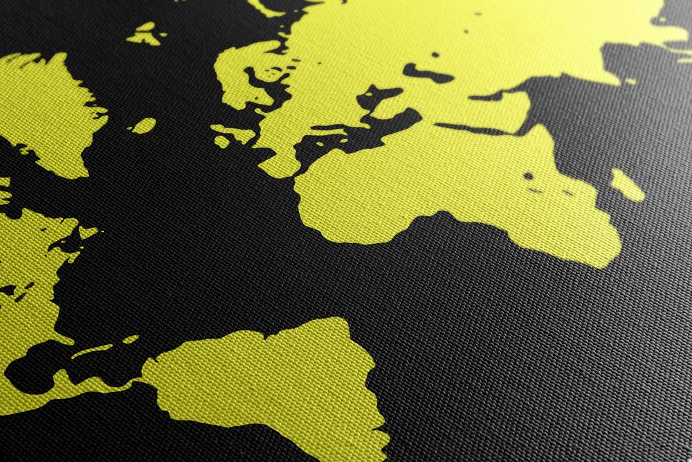 E-shop Obraz žltá mapa na čiernom pozadí
