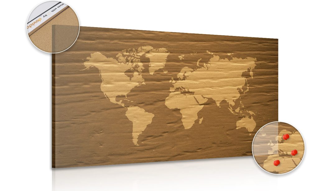 Obraz na korku hnedá mapa sveta