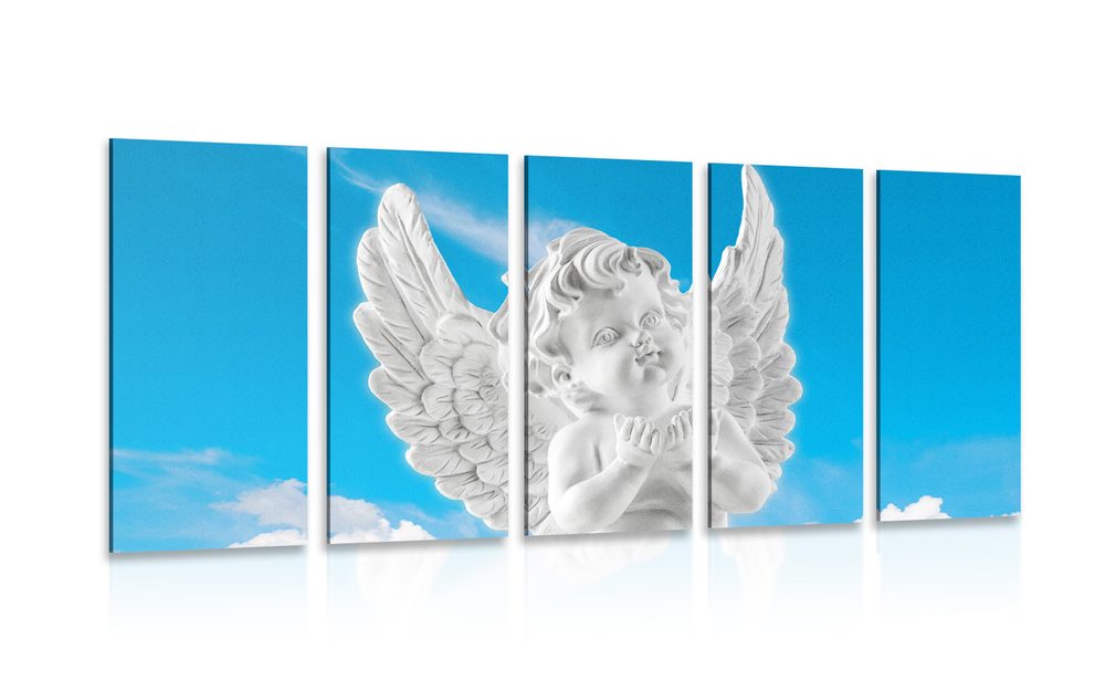 5-dílný obraz pečlivý andílek na nebi