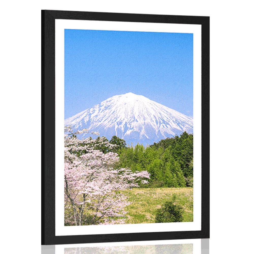 Plakát s paspartou sopka Fuji