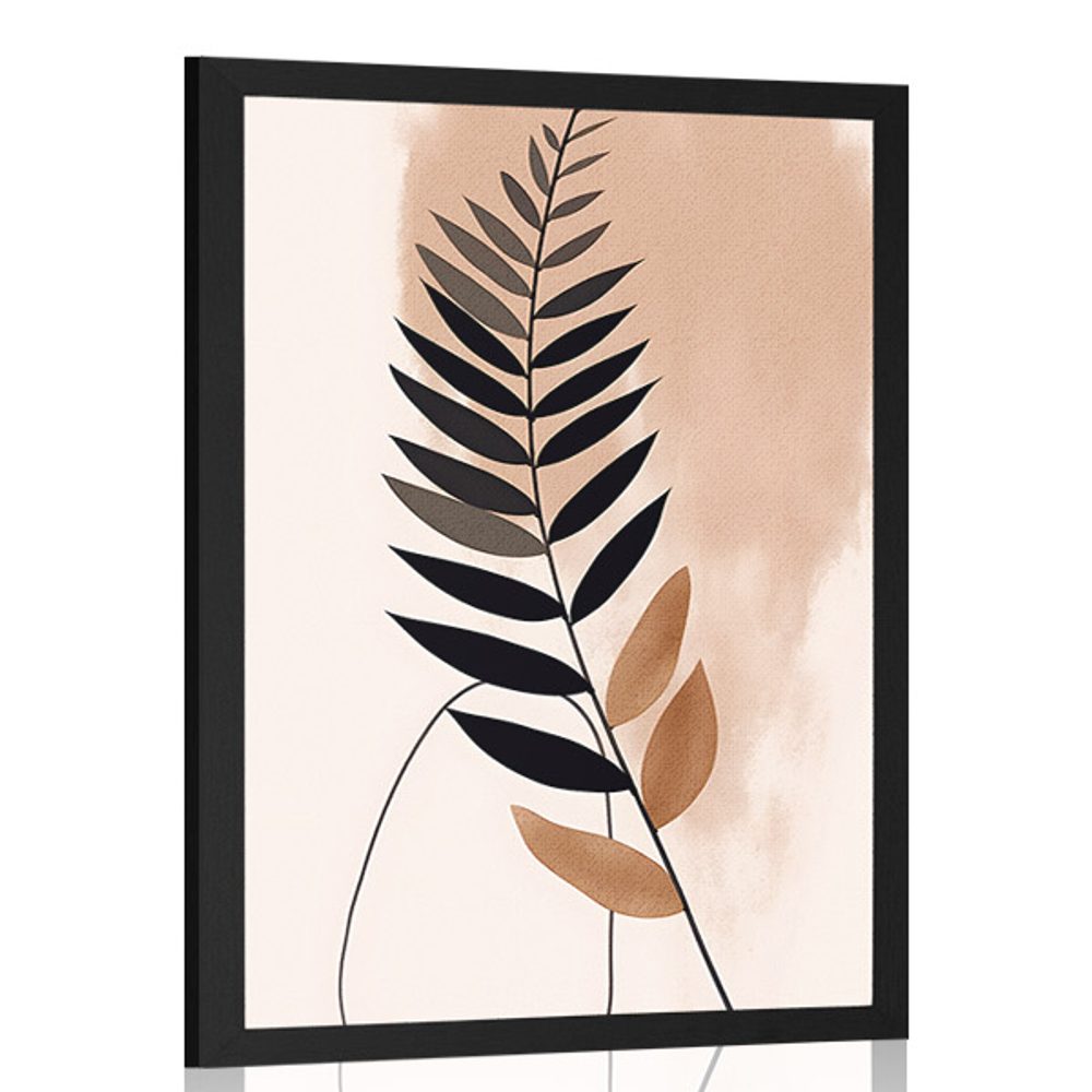 Levně Plakát abstraktní botanické tvary kapradina
