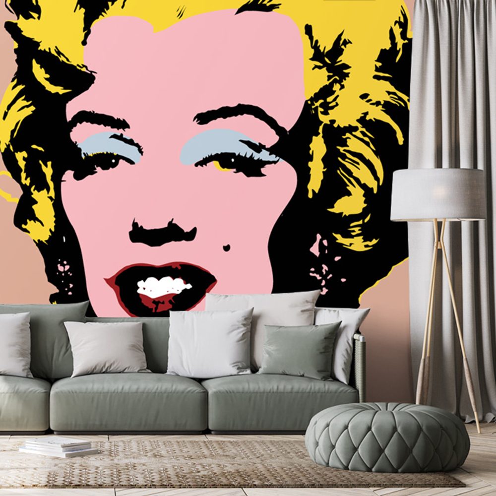 Samolepící tapeta pop art Marilyn Monroe na hnědém pozadí