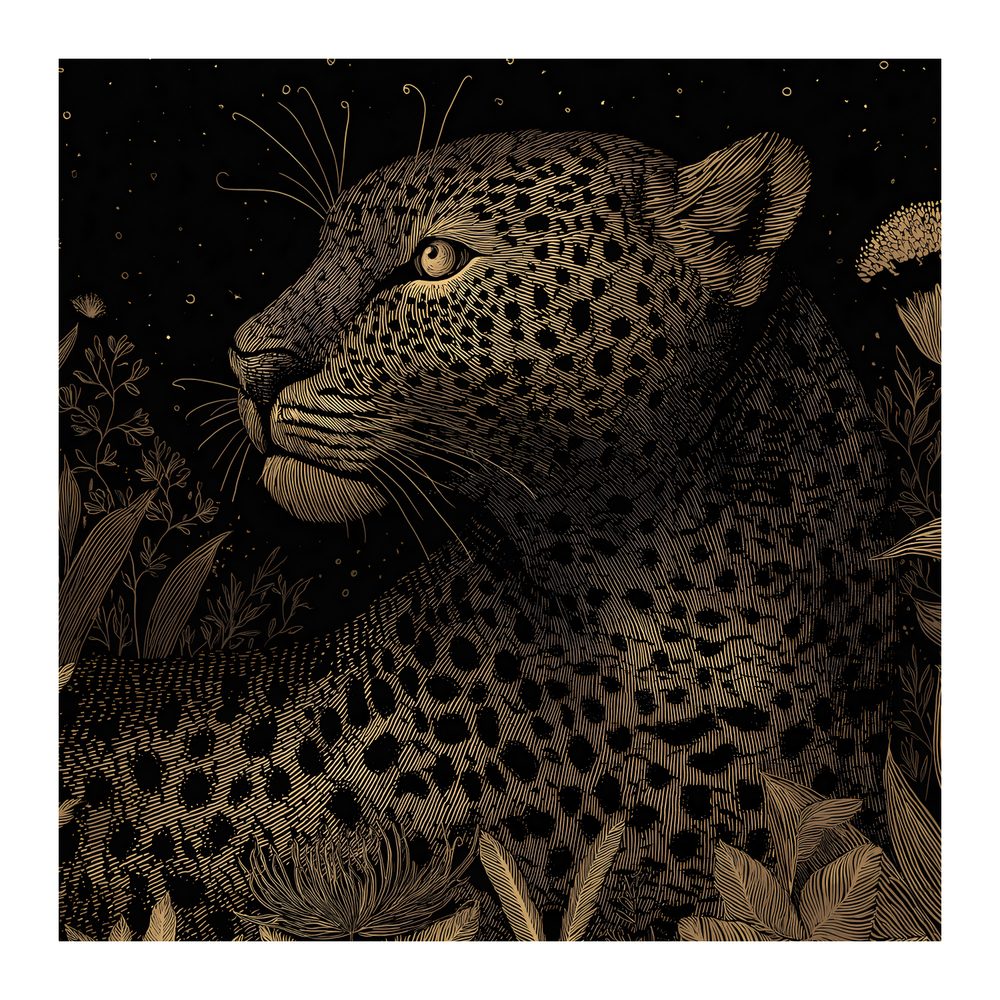 Obraz tajomný pohľad leoparda