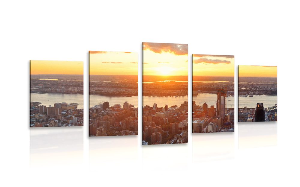 5-dielny obraz nádherná panoráma mesta New York