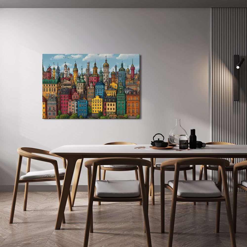 Obraz farebná mestská panoráma
