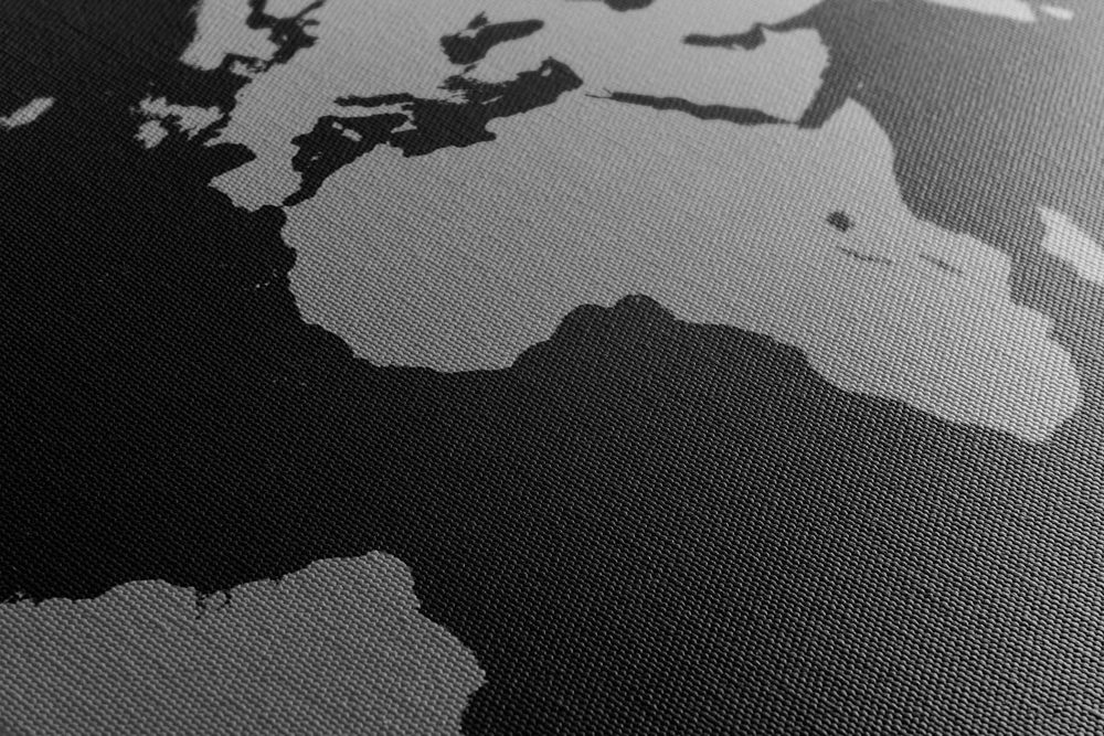 E-shop Obraz mapa sveta v odtieňoch sivej