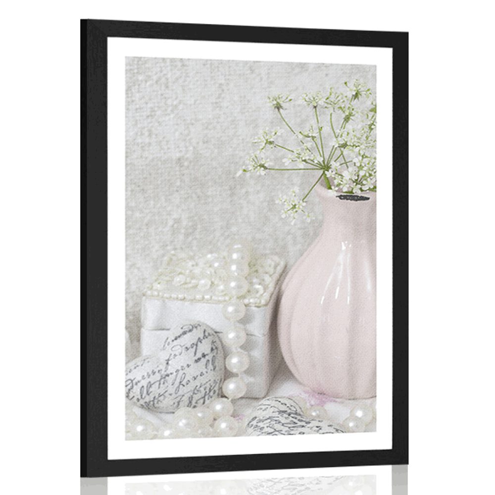 Plakát s paspartou luxusní Shabby Chic zátiší