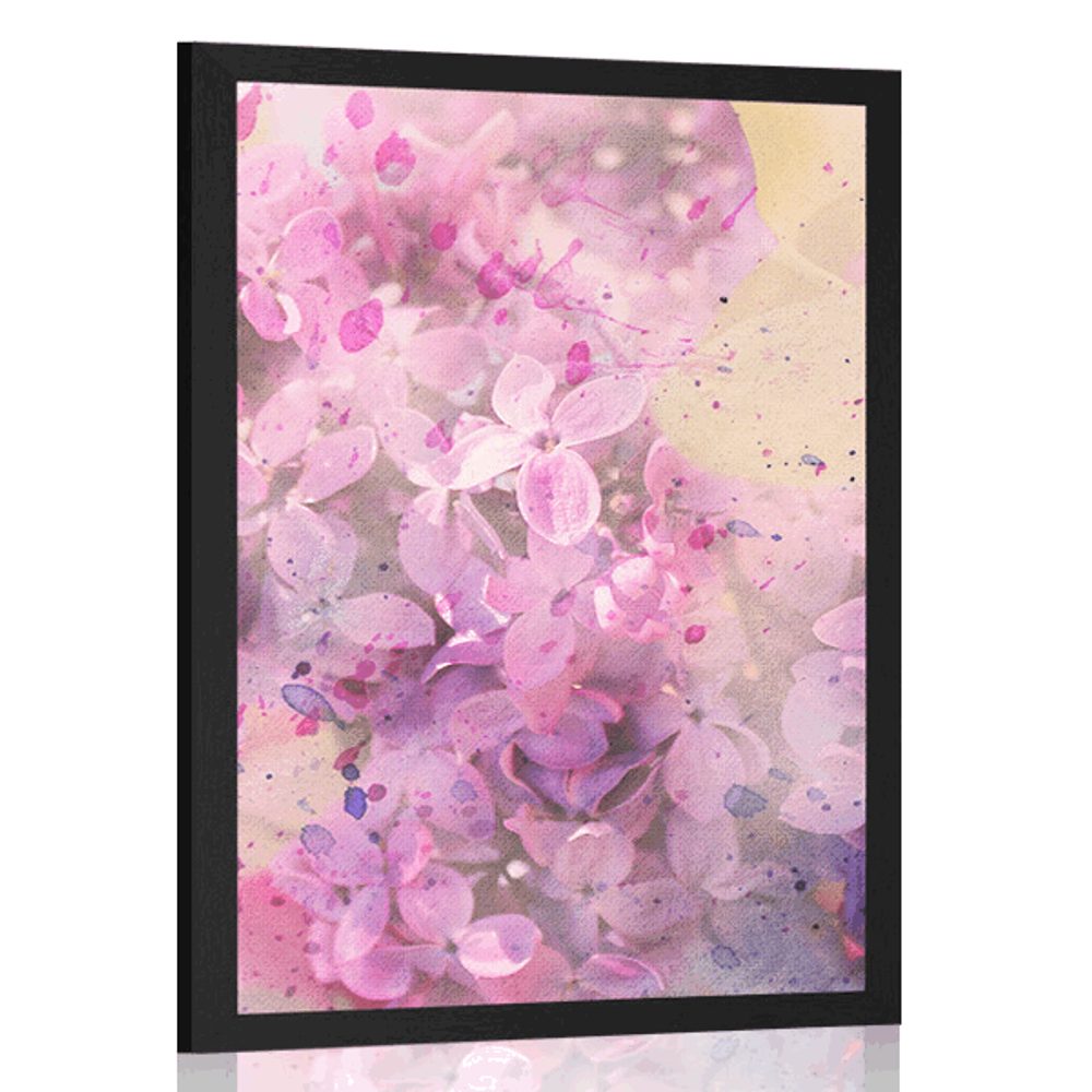 Plakát růžová větvička květin