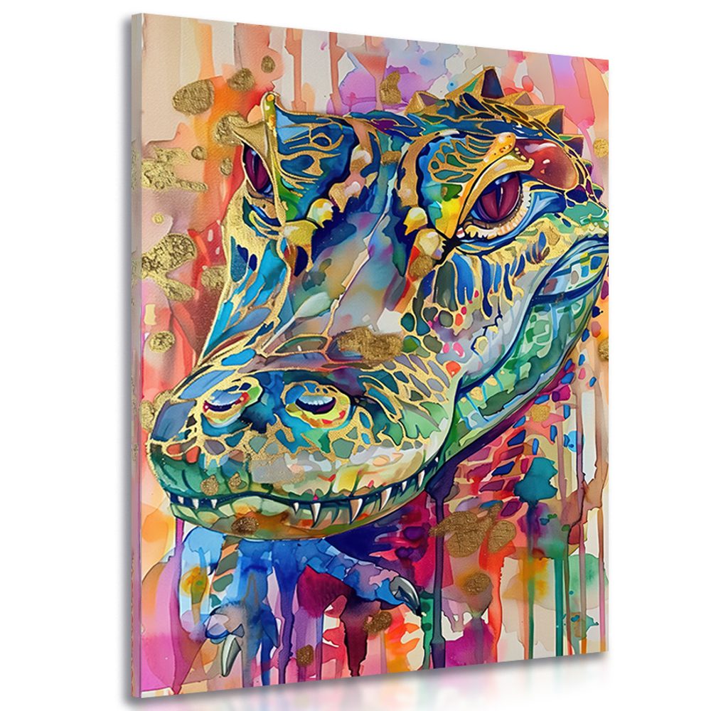Obraz krokodíl s imitáciou maľby