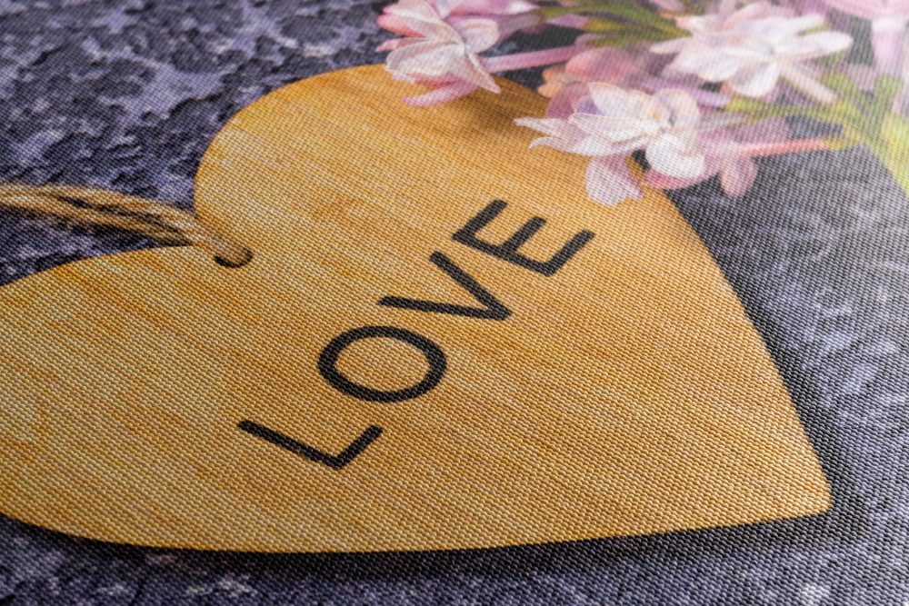 E-shop Obraz drevené srdce s nápisom Love