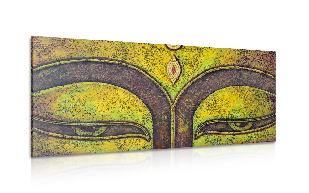 Obraz oči Budhu malované akrylovou barvou