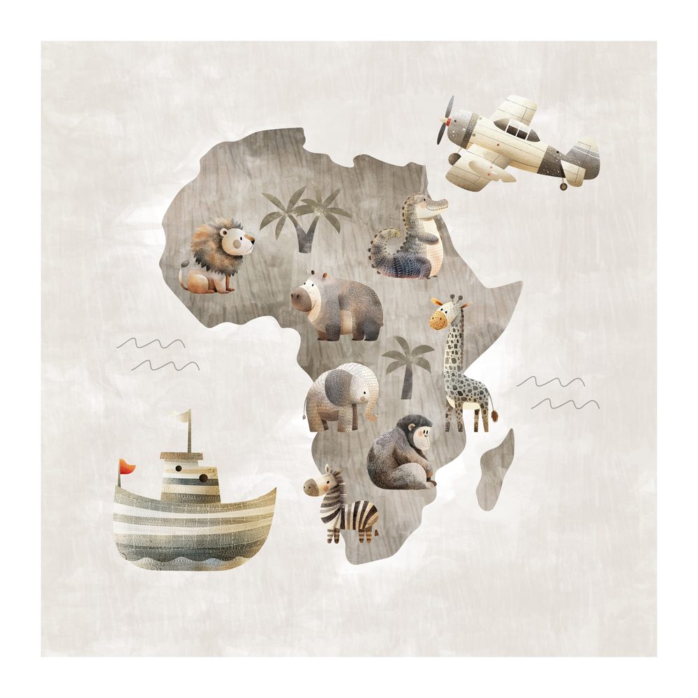 Obraz africké zvieratá na mape