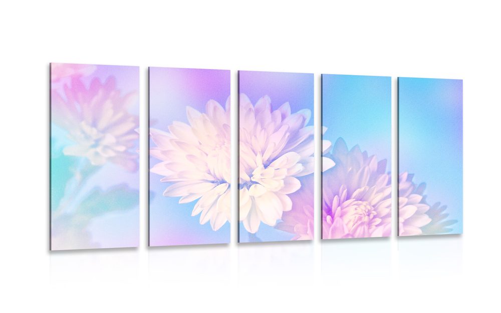 5-dielny obraz kvet chryzantémy