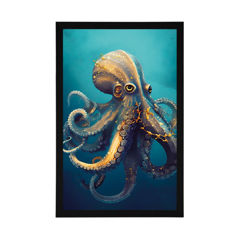 E-shop Plagát modro-zlatá chobotnica