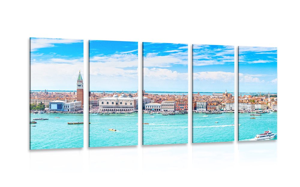 5-dielny obraz pohľad na Benátky