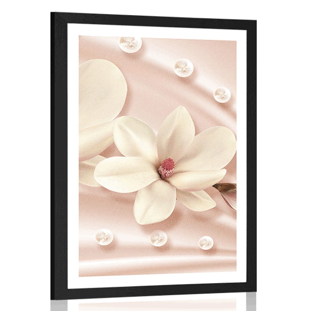 Plakát s paspartou luxusní magnolie