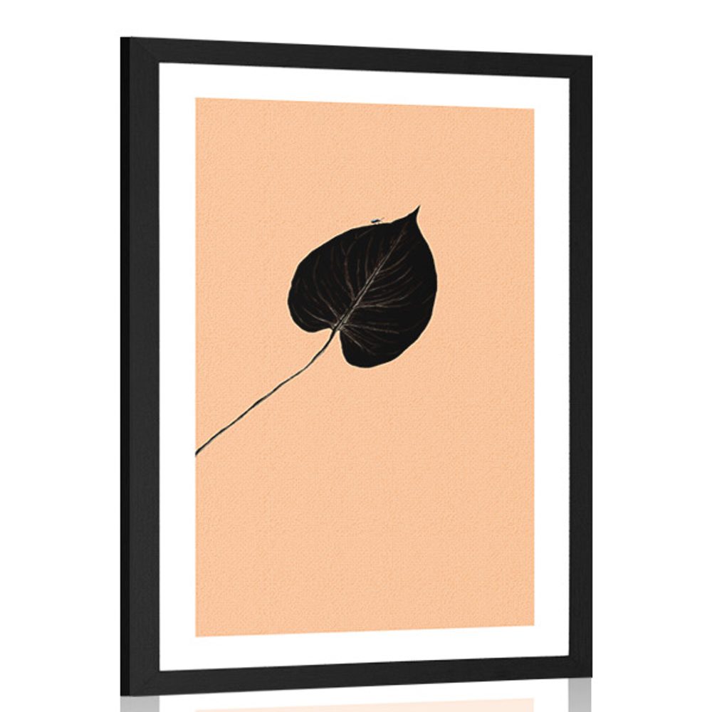 Plakát s paspartou záhadný černý list