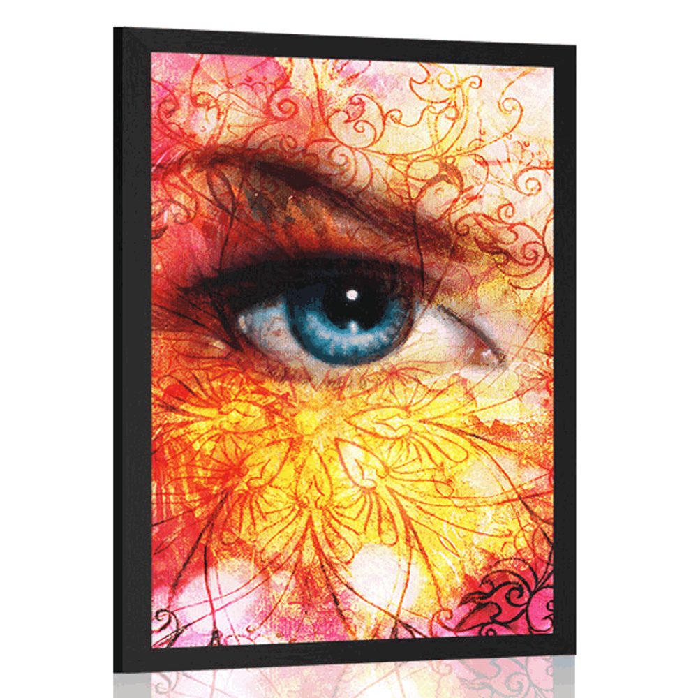 Plakát modré oči s abstraktními prvky