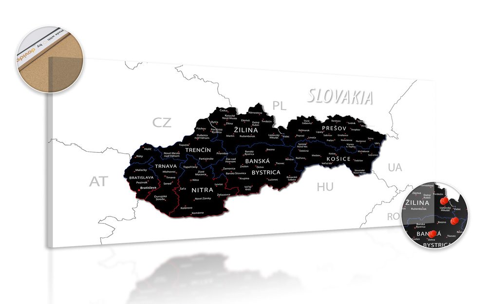 Obraz na korku moderná mapa Slovenska