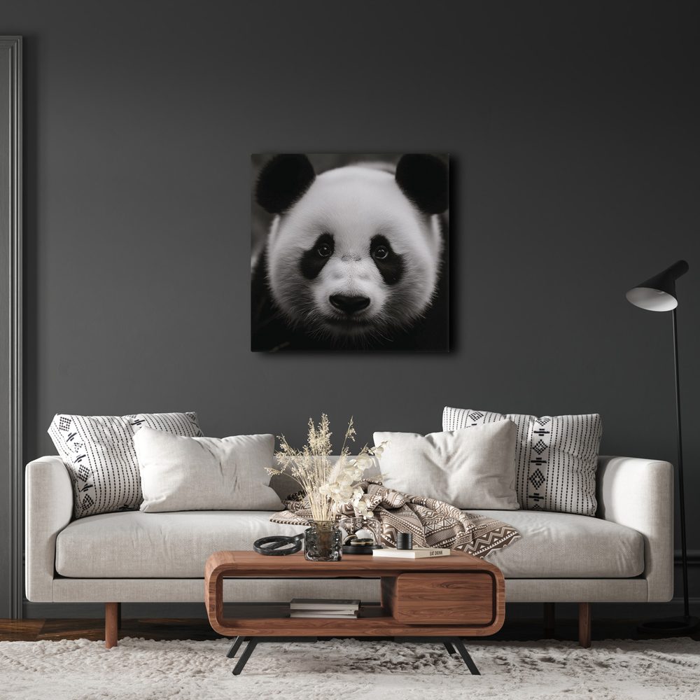 Obraz panda na čiernom pozadí