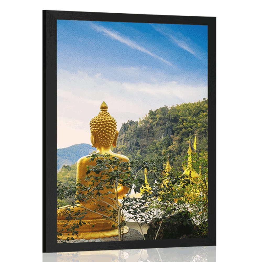 Plakát pohled na zlatého Buddhy