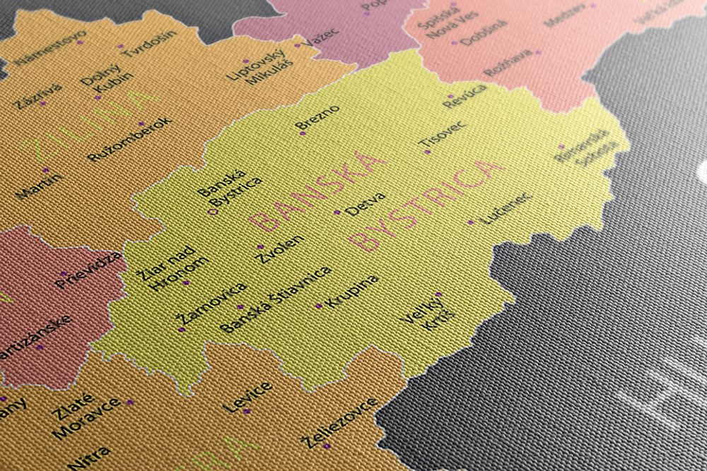 E-shop Obraz pastelová mapa Slovenska