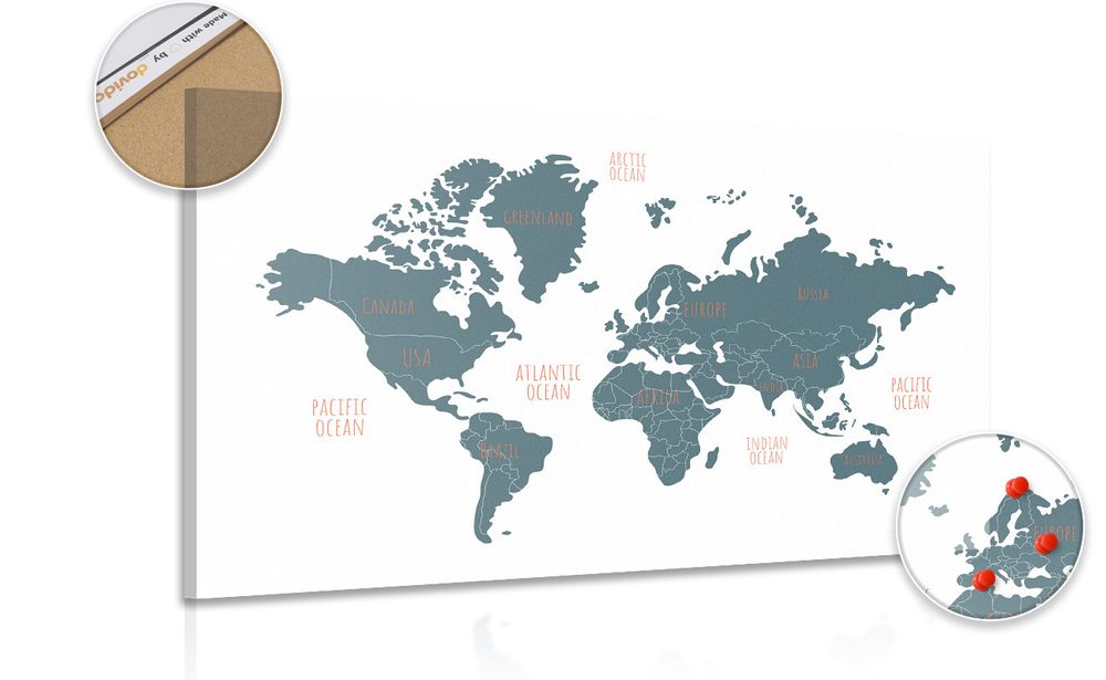 Obraz na korku moderná mapa sveta - 120x80  transparent