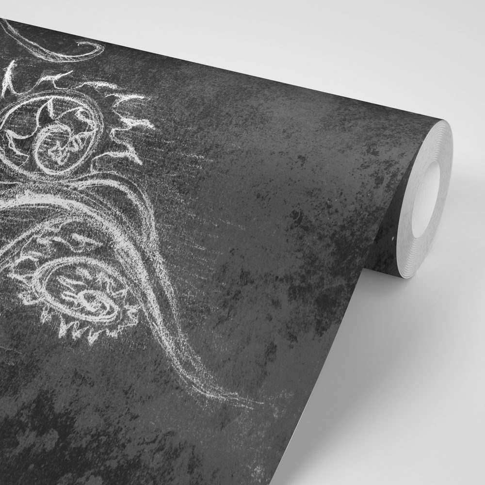 E-shop Tapeta čiernobiela neobyčajná kresba