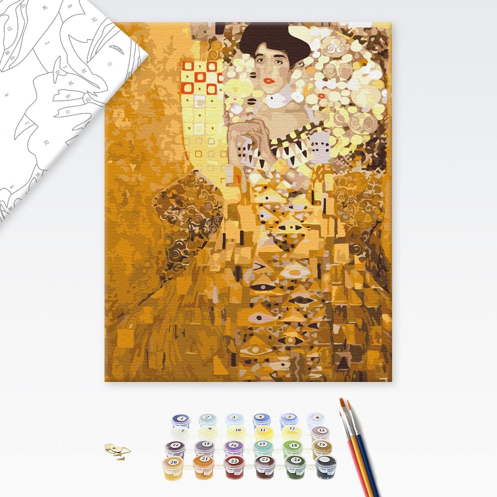 Maľovanie podľa čísiel inšpirácia G. Klimt - Zlatá Adele