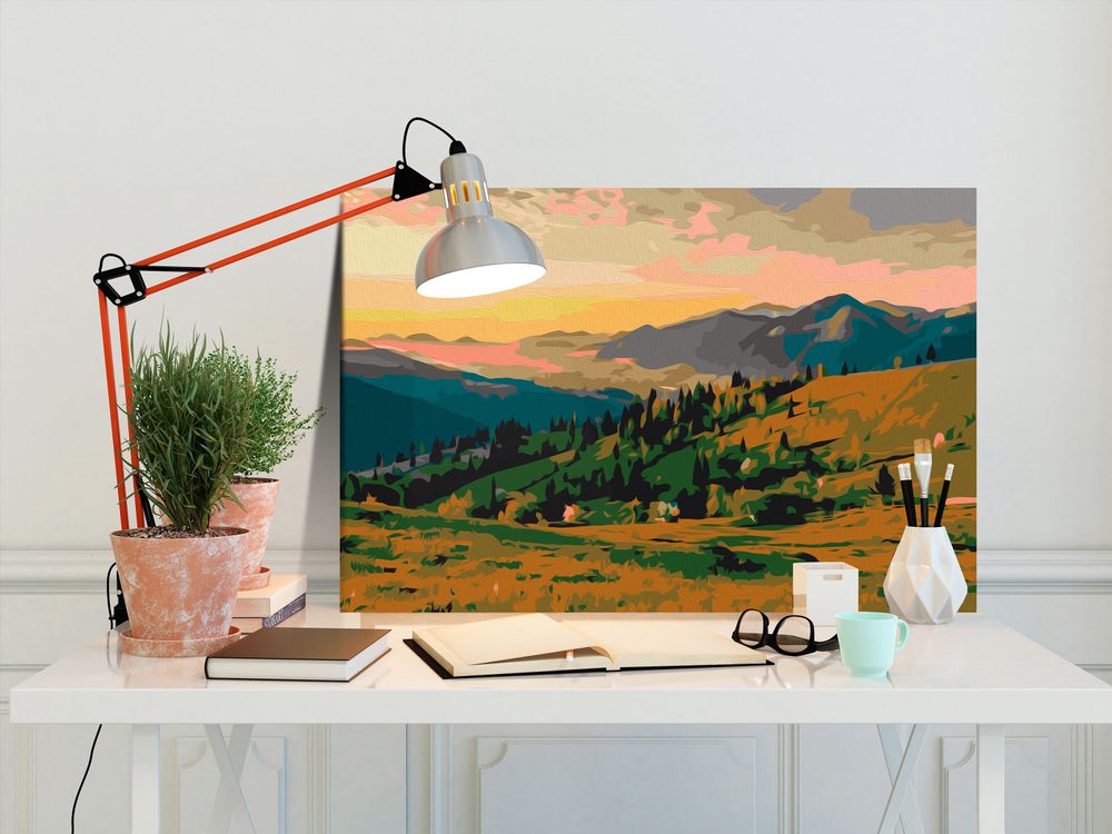 E-shop Obraz maľovanie podľa čísiel svitanie nad horami - Mountains at Sunrise