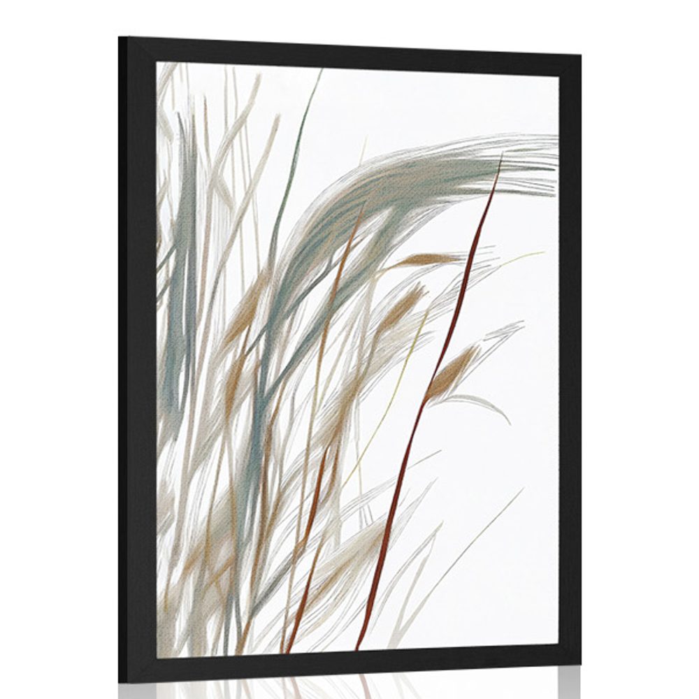 Plagát minimalistické steblá trávy