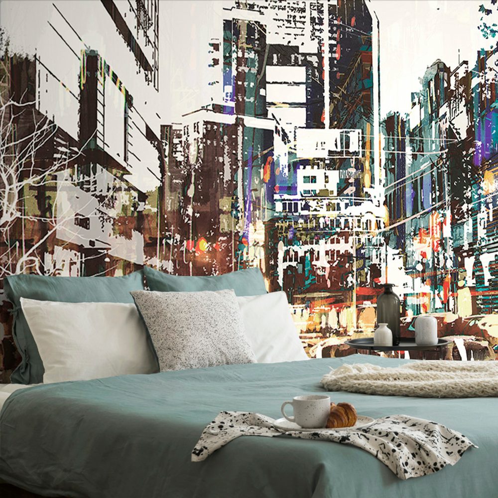 Samolepící tapeta abstraktní panorama města