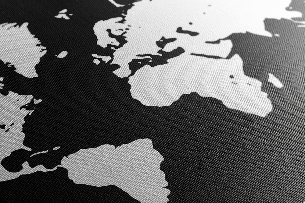E-shop Obraz biela mapa na čiernom pozadí
