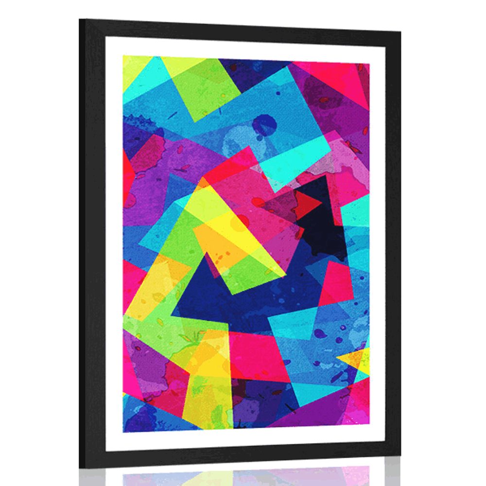 Plakát s paspartou geometrický vzor s grunge efektem